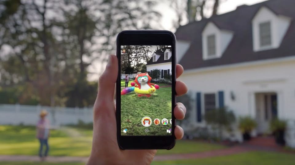 An augmented reality app on a mobile phone